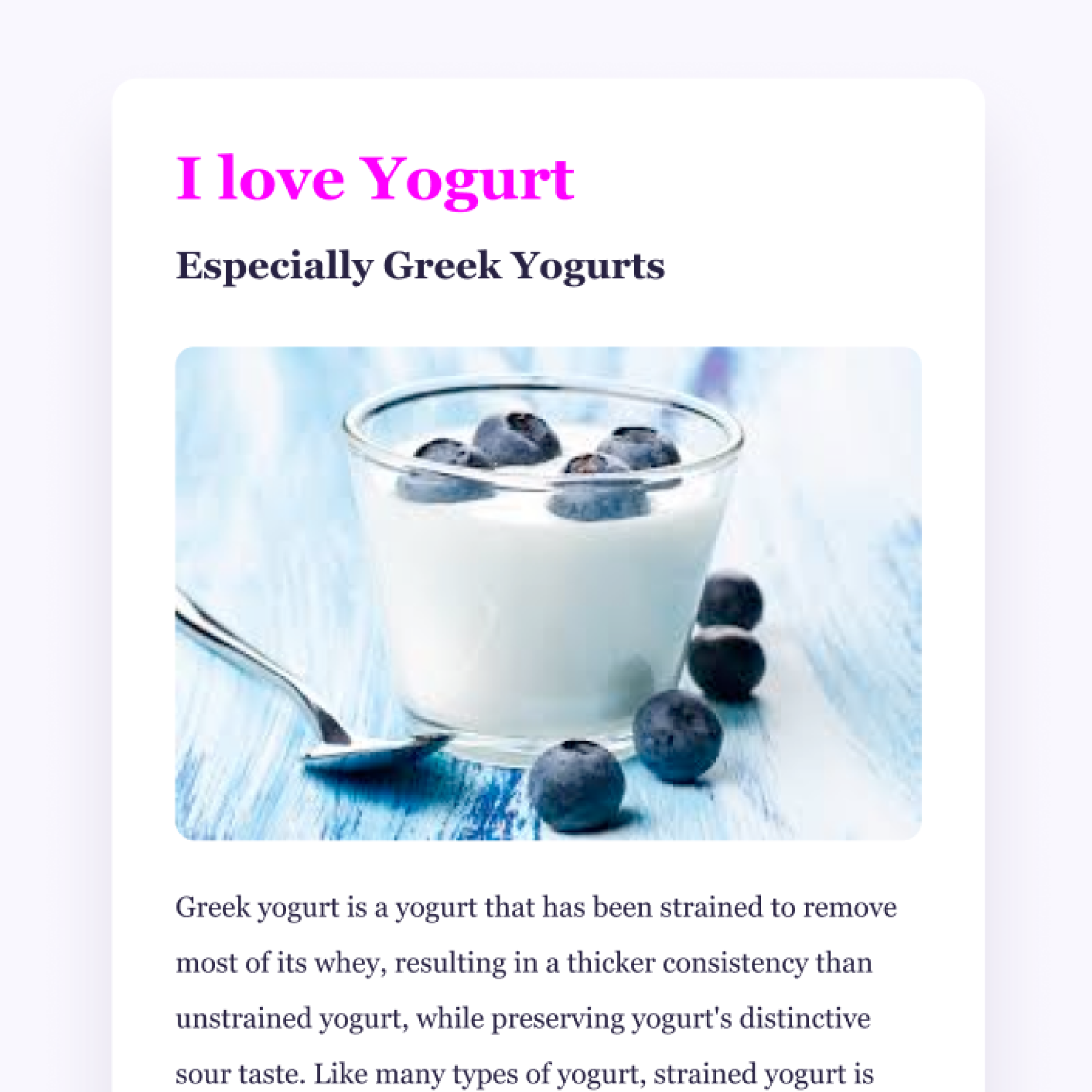 Yogurt app photo